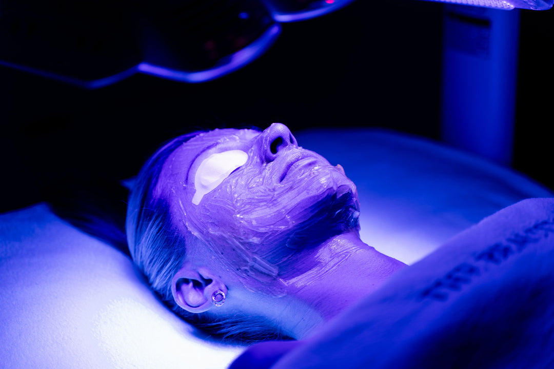 Client at the Beauty Embassy receiving an LED Facial treatment